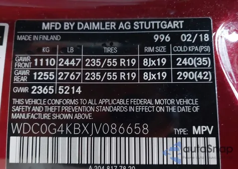 2018 Mercedes-Benz Glc 300 4Matic from USA, damaged, VIN WDC0G4KBXJV086658